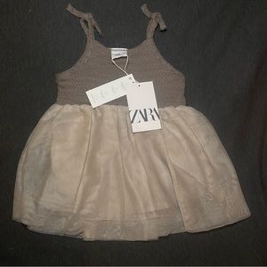 Zara kids Grey Tulle Dress